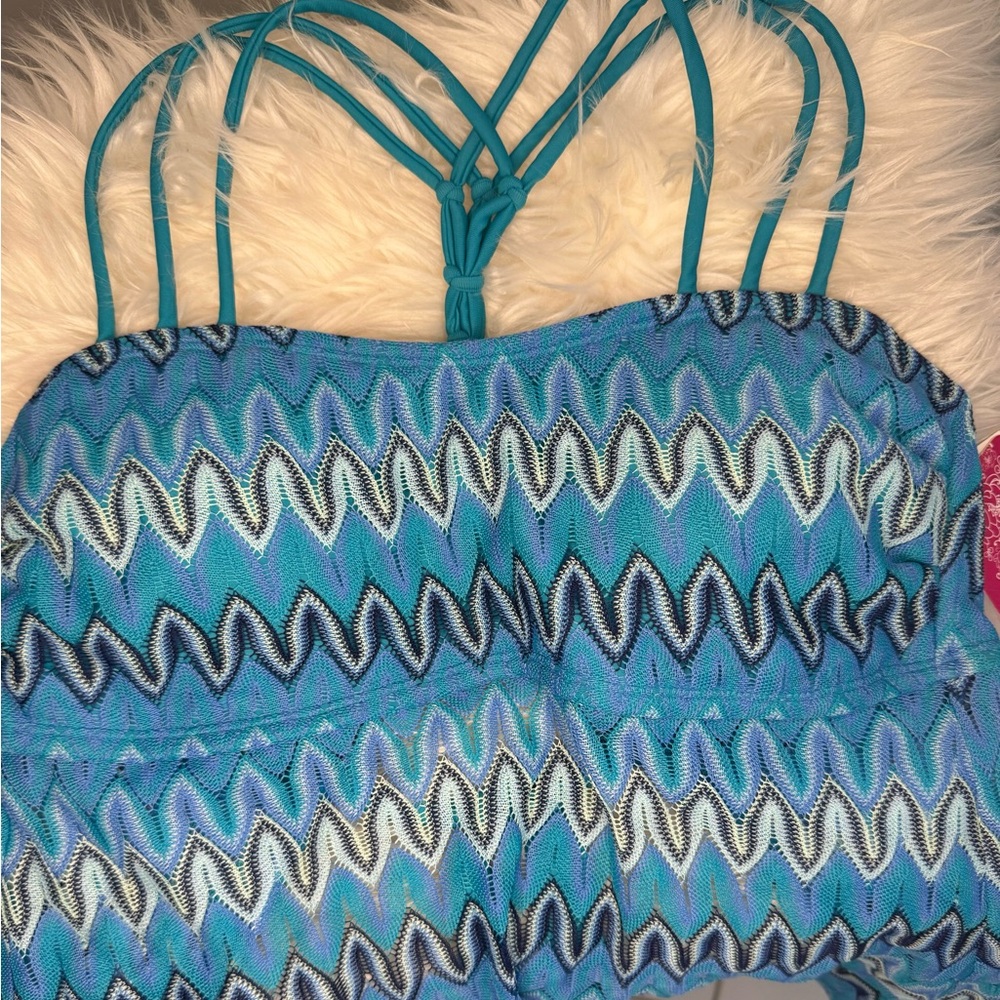 Hula Honey Tankini in Turquoise and Blue - New with tags, Size Large